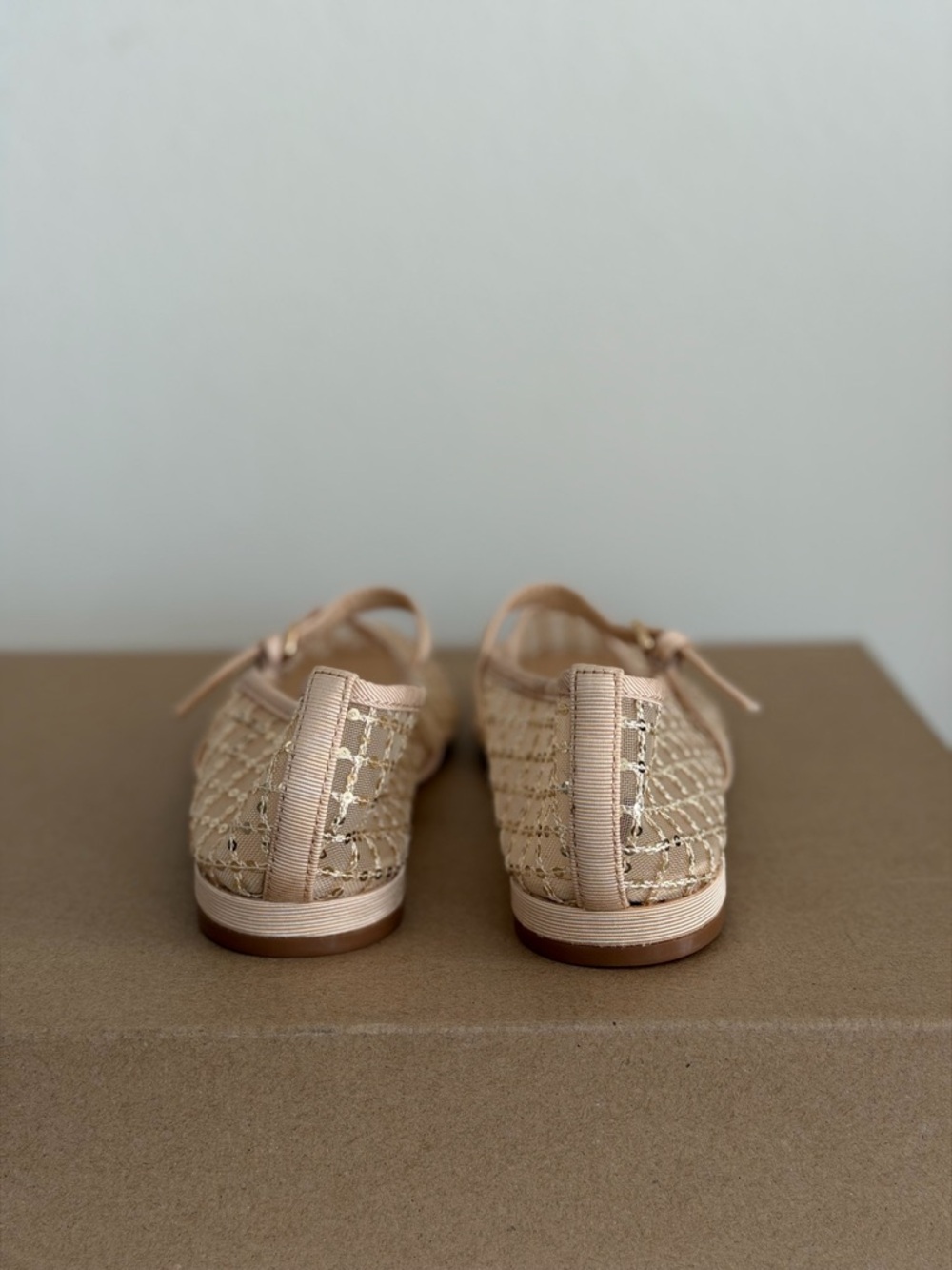 J.Crew Sequin Plaid Mary Jane Flats in Gold Sequin, Size 7 - Picture 5 of 9